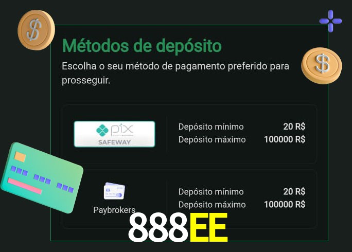 O cassino 888EE oferece uma grande variedade de métodos de pagamento